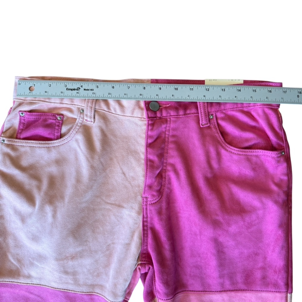 MNML NWT D354 PATCHWORK STRAIGHT MEN’S PANTS PINK SIZE 33 - Picture 11 of 14